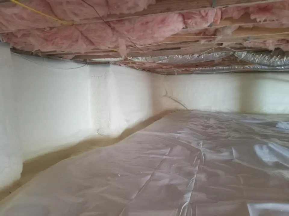 Crawl space encapsulation with closed-cell spray foam for Metal Roof Coating in Brier
